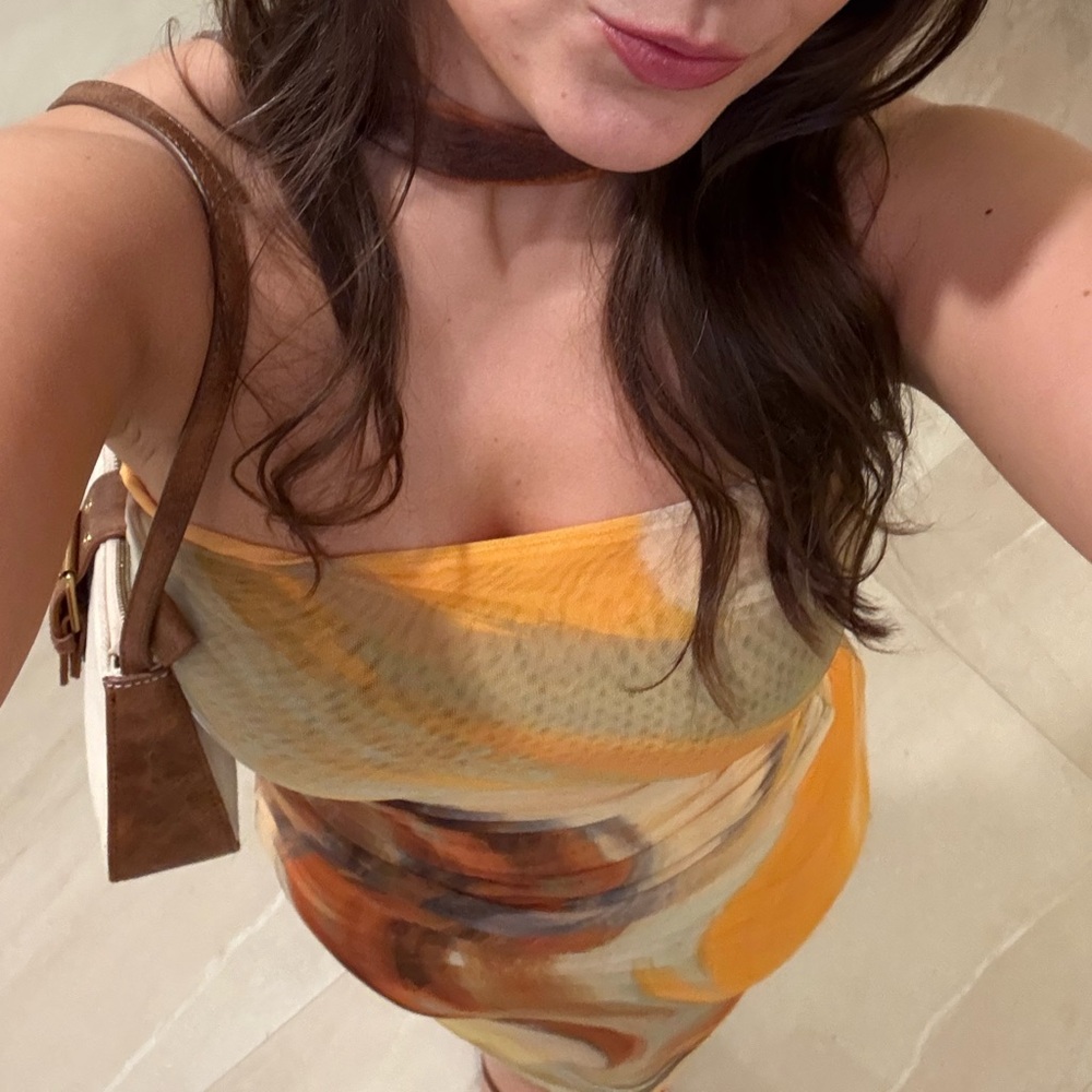 Zara Multicolor Resort Ruched Set with Neck Scarf - Picture 7 of 7